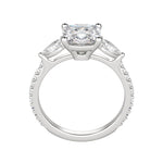 Load image into Gallery viewer, LILY ACCENTED CUSHION CUT MOISSANITE ENGAGEMENT RING
