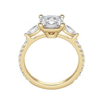 Load image into Gallery viewer, LILY ACCENTED CUSHION CUT MOISSANITE ENGAGEMENT RING