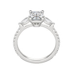 Load image into Gallery viewer, LILY ACCENTED EMERALD CUT MOISSANITE ENGAGEMENT RING