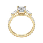 Load image into Gallery viewer, LILY ACCENTED EMERALD CUT MOISSANITE ENGAGEMENT RING