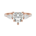 Load image into Gallery viewer, LILY ACCENTED HEART CUT MOISSANITE ENGAGEMENT RING