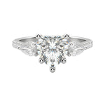 Load image into Gallery viewer, LILY ACCENTED HEART CUT MOISSANITE ENGAGEMENT RING