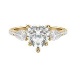 Load image into Gallery viewer, LILY ACCENTED HEART CUT MOISSANITE ENGAGEMENT RING