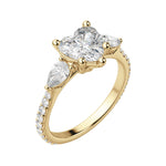 Load image into Gallery viewer, LILY ACCENTED HEART CUT MOISSANITE ENGAGEMENT RING