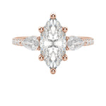 Load image into Gallery viewer, LILY ACCENTED MARQUISE CUT MOISSANITE ENGAGEMENT RING