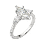 Load image into Gallery viewer, LILY ACCENTED MARQUISE CUT MOISSANITE ENGAGEMENT RING