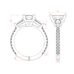 Load image into Gallery viewer, LILY ACCENTED RADIANT CUT MOISSANITE ENGAGEMENT RING