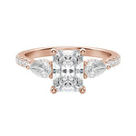 Load image into Gallery viewer, LILY ACCENTED RADIANT CUT MOISSANITE ENGAGEMENT RING