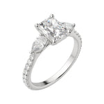 Load image into Gallery viewer, LILY ACCENTED RADIANT CUT MOISSANITE ENGAGEMENT RING