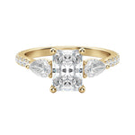 Load image into Gallery viewer, LILY ACCENTED RADIANT CUT MOISSANITE ENGAGEMENT RING
