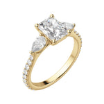 Load image into Gallery viewer, LILY ACCENTED RADIANT CUT MOISSANITE ENGAGEMENT RING