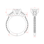Load image into Gallery viewer, LILY ACCENTED ROUND CUT MOISSANITE ENGAGEMENT RING