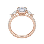 Load image into Gallery viewer, LILY ACCENTED ROUND CUT MOISSANITE ENGAGEMENT RING