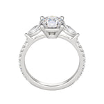 Load image into Gallery viewer, LILY ACCENTED ROUND CUT MOISSANITE ENGAGEMENT RING