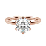 Load image into Gallery viewer, LYRE CLASSIC ROUND CUT MOISSANITE ENGAGEMENT RING