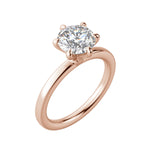 Load image into Gallery viewer, LYRE CLASSIC ROUND CUT MOISSANITE ENGAGEMENT RING