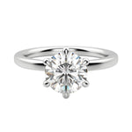 Load image into Gallery viewer, LYRE CLASSIC ROUND CUT MOISSANITE ENGAGEMENT RING