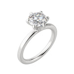 Load image into Gallery viewer, LYRE CLASSIC ROUND CUT MOISSANITE ENGAGEMENT RING