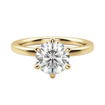 Load image into Gallery viewer, LYRE CLASSIC ROUND CUT MOISSANITE ENGAGEMENT RING