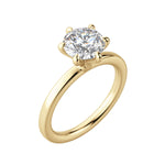 Load image into Gallery viewer, LYRE CLASSIC ROUND CUT MOISSANITE ENGAGEMENT RING