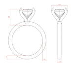 Load image into Gallery viewer, LYRE CLASSIC PRINCESS CUT MOISSANITE ENGAGEMENT RING