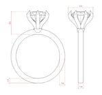 Load image into Gallery viewer, LYRE CLASSIC ROUND CUT MOISSANITE ENGAGEMENT RING