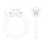 Load image into Gallery viewer, ZARA ASSCHER CUT MOISSANITE ENGAGEMENT RING