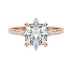 Load image into Gallery viewer, NOVA ACCENTED CUSHION CUT MOISSANITE ENGAGEMENT RING