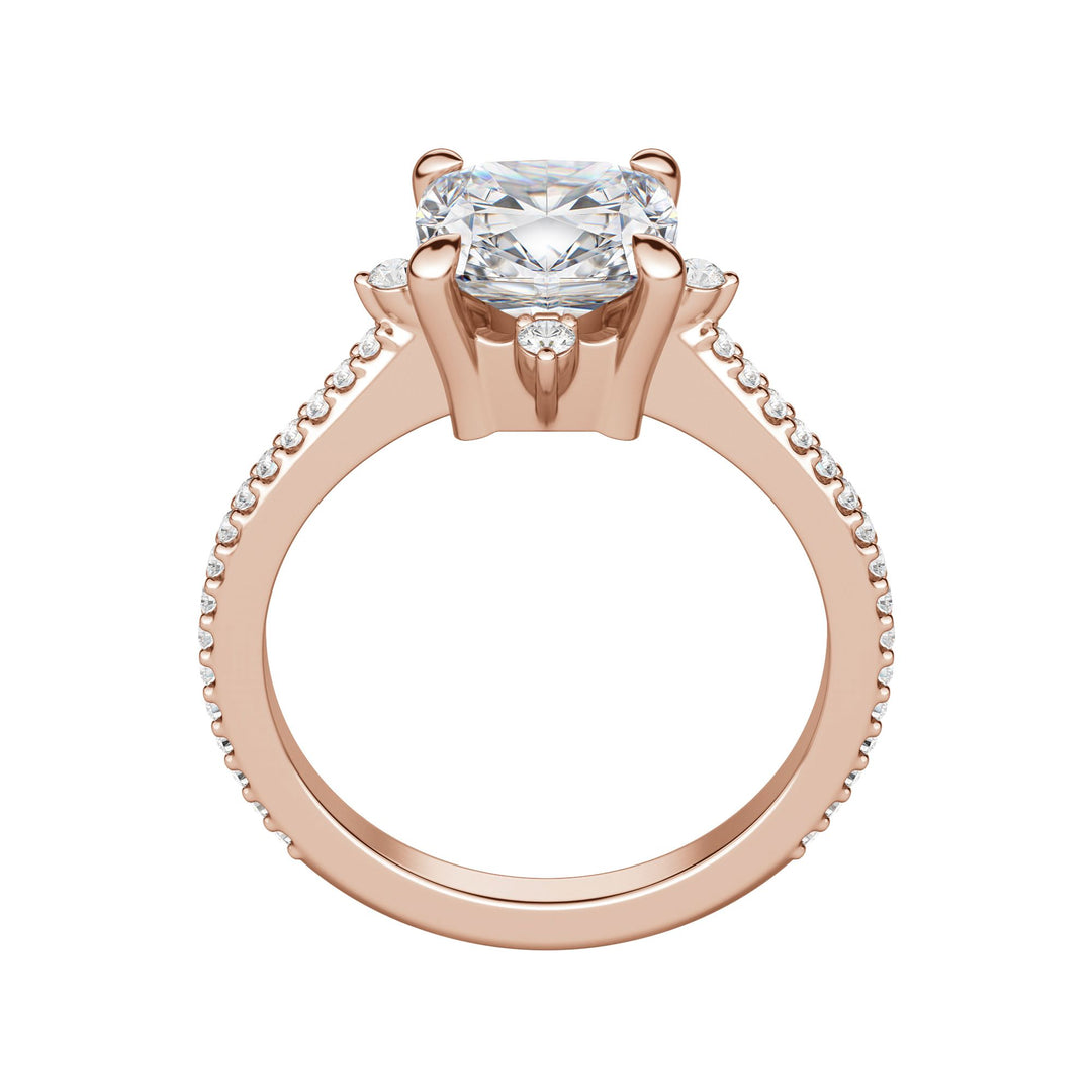 NOVA ACCENTED CUSHION CUT MOISSANITE ENGAGEMENT RING