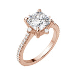Load image into Gallery viewer, NOVA ACCENTED CUSHION CUT MOISSANITE ENGAGEMENT RING