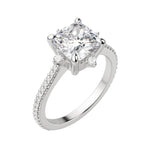 Load image into Gallery viewer, NOVA ACCENTED CUSHION CUT MOISSANITE ENGAGEMENT RING