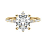 Load image into Gallery viewer, NOVA ACCENTED CUSHION CUT MOISSANITE ENGAGEMENT RING