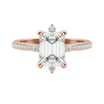 Load image into Gallery viewer, NOVA ACCENTED EMERALD CUT MOISSANITE ENGAGEMENT RING