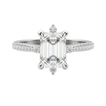 Load image into Gallery viewer, NOVA ACCENTED EMERALD CUT MOISSANITE ENGAGEMENT RING