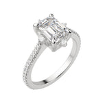 Load image into Gallery viewer, NOVA ACCENTED EMERALD CUT MOISSANITE ENGAGEMENT RING