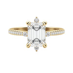 Load image into Gallery viewer, NOVA ACCENTED EMERALD CUT MOISSANITE ENGAGEMENT RING