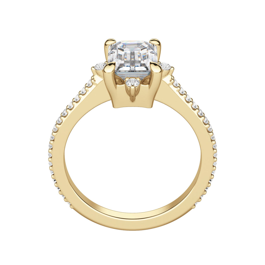 NOVA ACCENTED EMERALD CUT MOISSANITE ENGAGEMENT RING