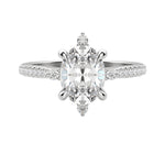Load image into Gallery viewer, NOVA ACCENTED OVAL CUT MOISSANITE ENGAGEMENT RING