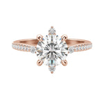 Load image into Gallery viewer, NOVA ACCENTED ROUND CUT MOISSANITE ENGAGEMENT RING