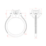 Load image into Gallery viewer, NOVA ACCENTED CUSHION CUT MOISSANITE ENGAGEMENT RING