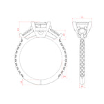 Load image into Gallery viewer, RHEA ACCENTED ASSCHER CUT MOISSANITE ENGAGEMENT RING