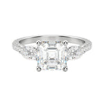 Load image into Gallery viewer, RHEA ACCENTED ASSCHER CUT MOISSANITE ENGAGEMENT RING