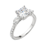 Load image into Gallery viewer, RHEA ACCENTED ASSCHER CUT MOISSANITE ENGAGEMENT RING