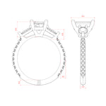 Load image into Gallery viewer, RHEA ACCENTED EMERALD CUT MOISSANITE ENGAGEMENT RING