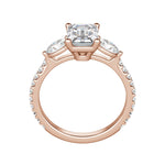 Load image into Gallery viewer, RHEA ACCENTED EMERALD CUT MOISSANITE ENGAGEMENT RING