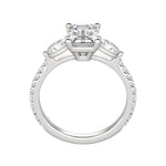 Load image into Gallery viewer, RHEA ACCENTED EMERALD CUT MOISSANITE ENGAGEMENT RING