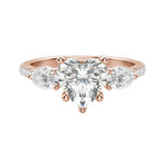 Load image into Gallery viewer, RHEA ACCENTED HEART CUT MOISSANITE ENGAGEMENT RING