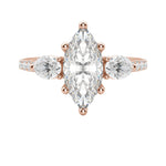 Load image into Gallery viewer, RHEA ACCENTED MARQUISE CUT MOISSANITE ENGAGEMENT RING