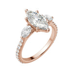 Load image into Gallery viewer, RHEA ACCENTED MARQUISE CUT MOISSANITE ENGAGEMENT RING
