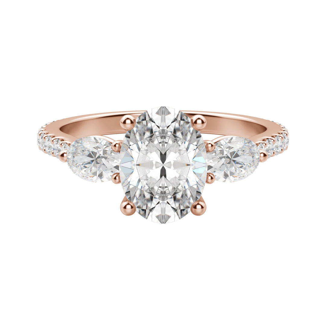 RHEA ACCENTED OVAL CUT MOISSANITE ENGAGEMENT RING